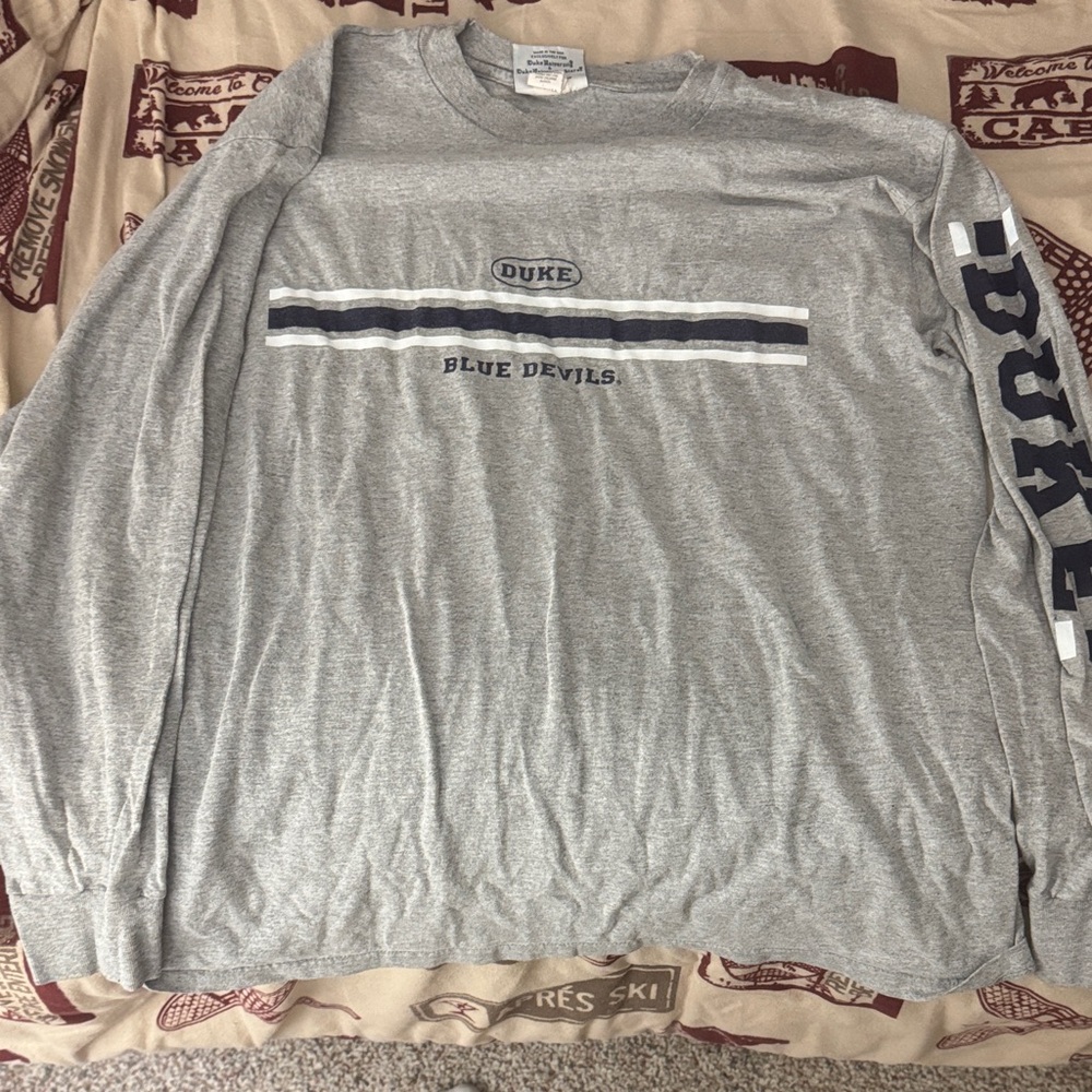 Duke Blue Devils Heather Gray Long Sleeve Tee